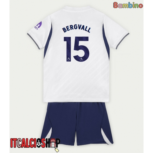 Tottenham Hotspur Lucas Bergvall #15 Prima Maglia Bambino 2026-27 Manica Corta (+ Pantaloni corti)